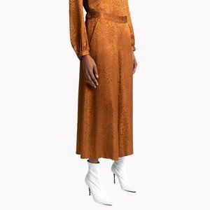 A.L.C Silk Jameson Bronze Animal Print Cropped Culotte Trouser Size 6 New $351